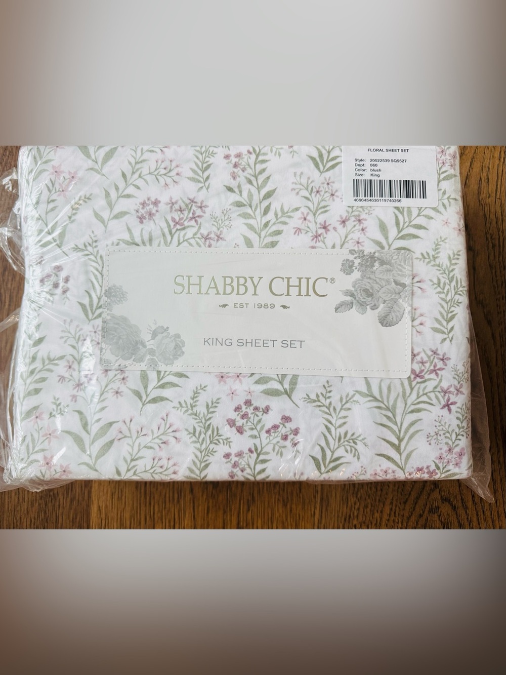 🎉LAST PIECE🎉Shabby Chic Floral Cotton Sheet Set - Pink & Cream